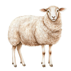 Fototapeta premium Charming Watercolor Sheep Illustration