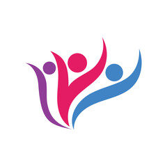Colorful community group team People Logo Design