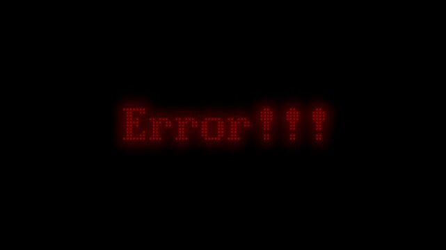roter blinkender Text zeigt die Meldung: Error !!!