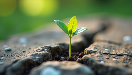 vitality grows plant sprouting stone