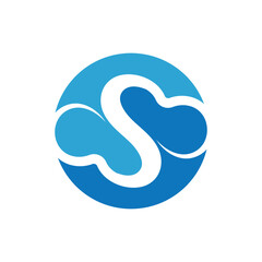 Blue cloud icon logo vector