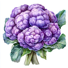 Obraz premium Purple cauliflower isolated on white background.