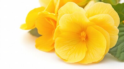Close-Up View of Beautiful Yellow Begonia Flower with Vibrant Petals