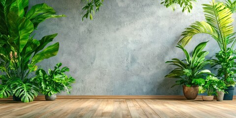 Wall with a green plant on it