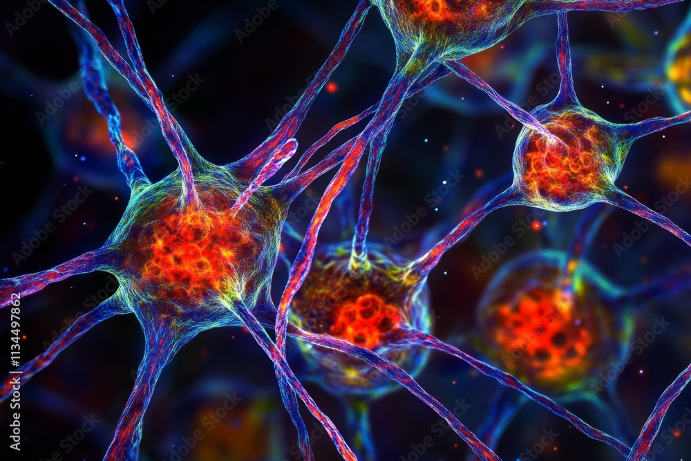 Poster intricate neural network structure