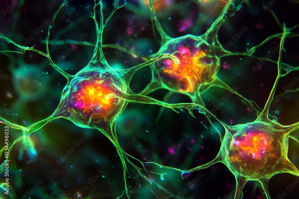 Poster intricate neuronal structure: a microscopic view of the brain