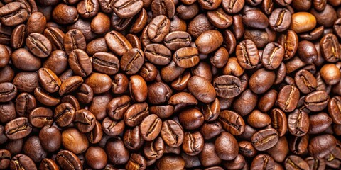 Fototapeta premium Close-up of freshly roasted coffee beans, coffee, roast, beans, caffeine, aroma, brown, texture, organic, dark, background