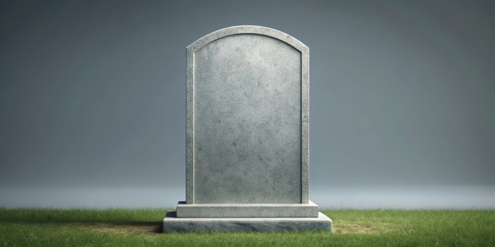 A blank tombstone placed on a simple solid background, blank, tombstone, memorial, gravestone, death, cemetery, remembrance, mourning