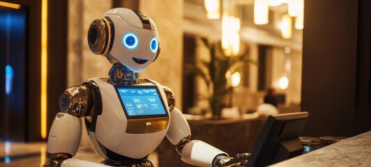 Friendly Robot at Hotel Reception