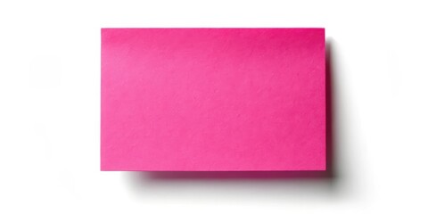 Pink rectangular sticky note with a realistic shadow on a white background, pink, sticky note, shadow, rectangle, small