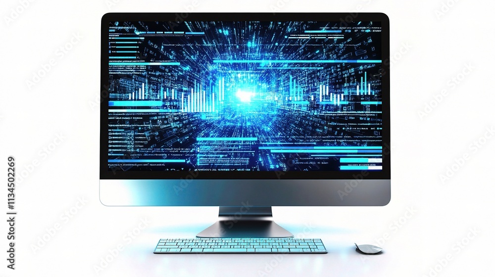 Poster creative technology for data analysis on computer display screen