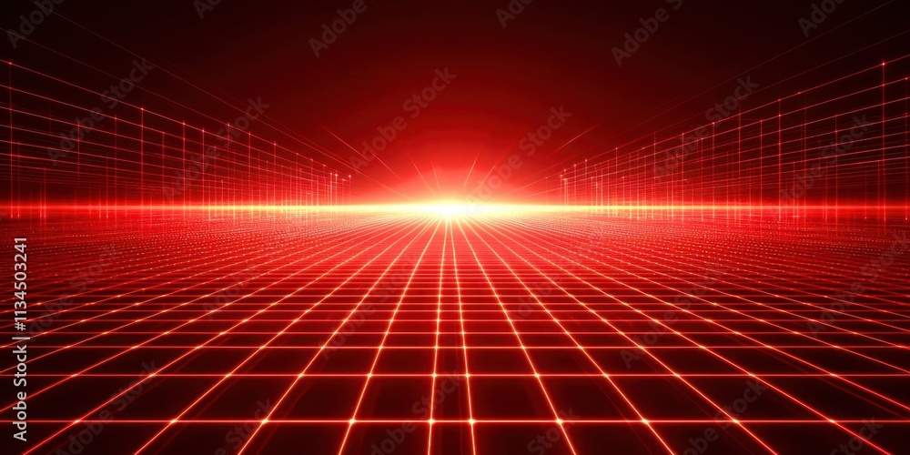 Poster red background with a bright light in the middle