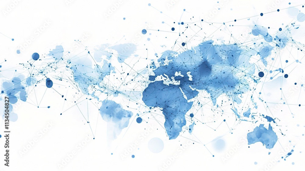 Poster global financial market success chart with abstract data visualization