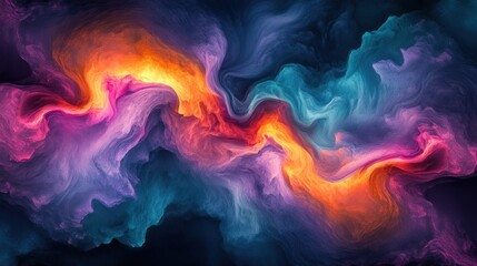 Fototapeta premium Vibrant swirls of color dance in an abstract cosmic formation evoking creative inspiration and imagination