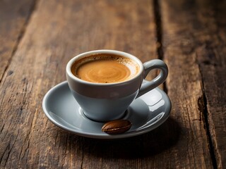 Fototapeta premium a cup of warm espresso coffee in the morning on the table