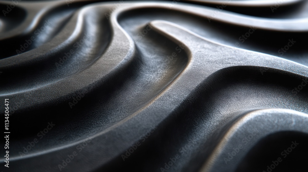 Poster beauty of curves and textures in a dark, abstract design showcasing fluidity and movement in a surre