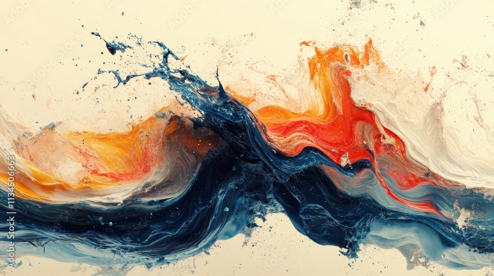 Aufkleber colorful abstract waves create a vibrant flow of creativity and movement in a captivating design