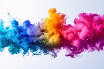 Colorful ink clouds creating abstract shapes in water