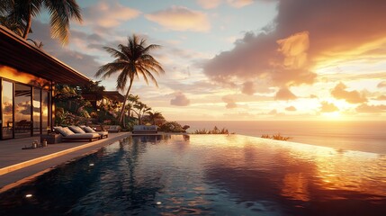 Obraz premium Expansive View of the Sunset Over the Seascape