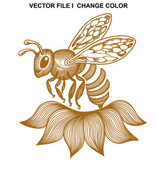 Honey bee logo. Hand drawn Bee vector silhouette Delicate bee logo design
Vintage Woodcut Engraving Etching