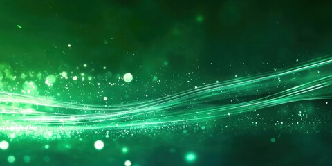 Green background with a green line and green dots