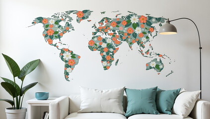 botanical designs adorn wall decor touch modern technological