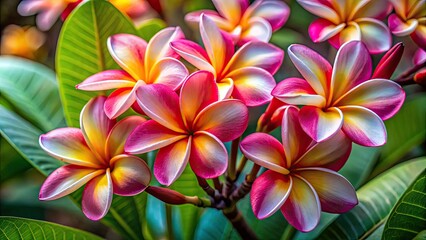 High-resolution plumeria flower photography capturing nature's exquisite tropical beauty.