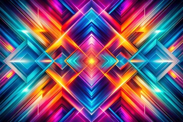 Fototapeta premium Geometric Abstract Decorative Pattern Background with Long Exposure Effect, Capturing Vibrant Colors and Dynamic Shapes for Modern Design Projects and Visual Art Creations