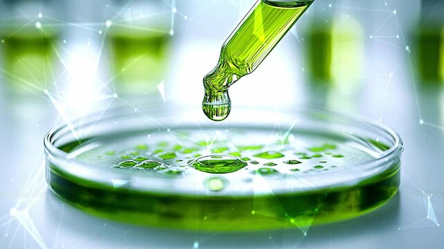 Petri dish close-up. The concept of laboratory research. Petri dish background. Deep shadows. Laboratory. Petri dishes. Top view. Space for copying text. Generate AI.