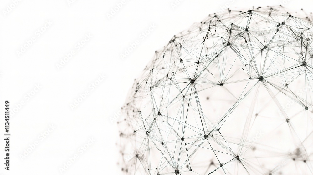 Poster abstract representation of global technology and structural connections