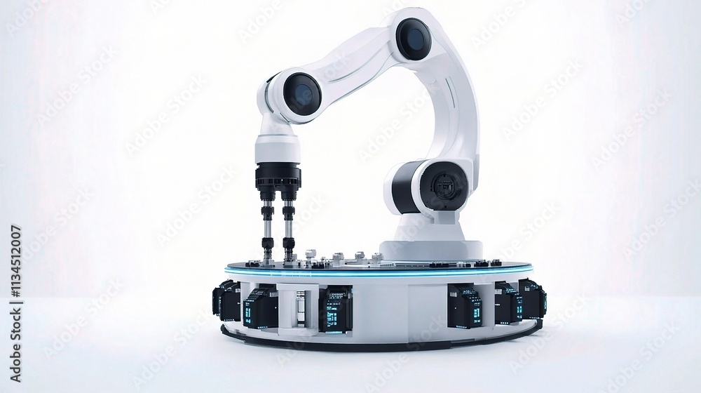 Aufkleber intelligent automated robotic arm in modern factory environment