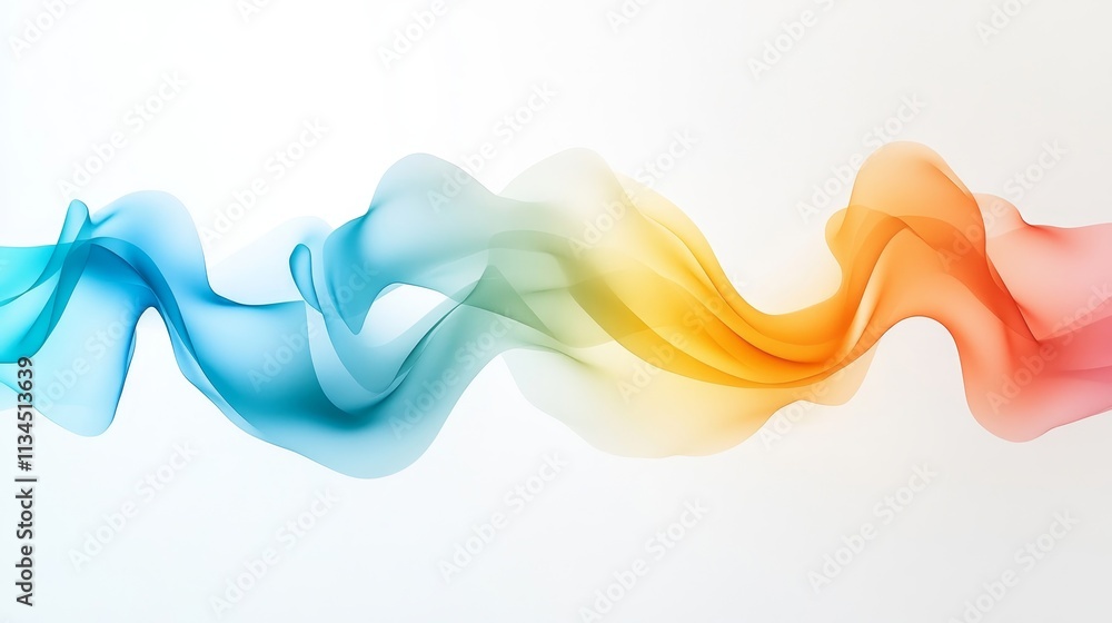 Poster colorful fluid waves on a soft background, abstract design for artistic projects, web design, backgr