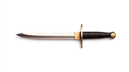 Classic Sword with a Polished Blade and Intricate Handle Design, Ideal for Historical Reenactments, Collectibles, and Decorative Use in Photography Projects