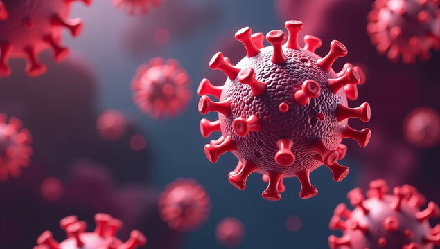 hiv virus rendered within blood stream visuals colorful background educational purposes