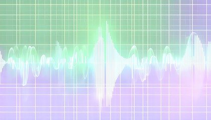 glowing digital waveforms fluctuating in sync with a pulsating grid background, representing the heartbeat of artificial intelligence