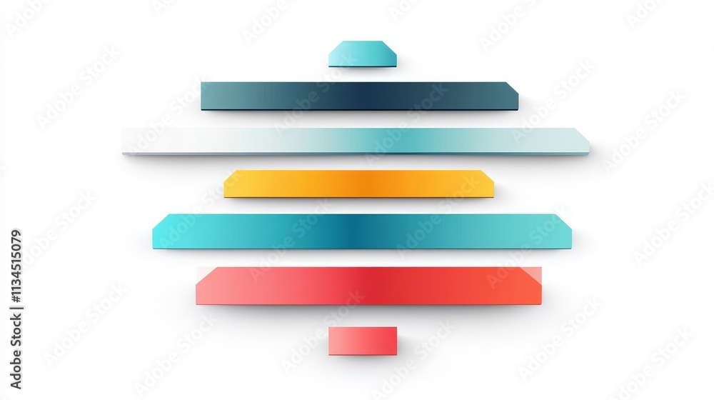 Aufkleber abstract geometric composition with colorful layers and gradient effect on a clean white background 