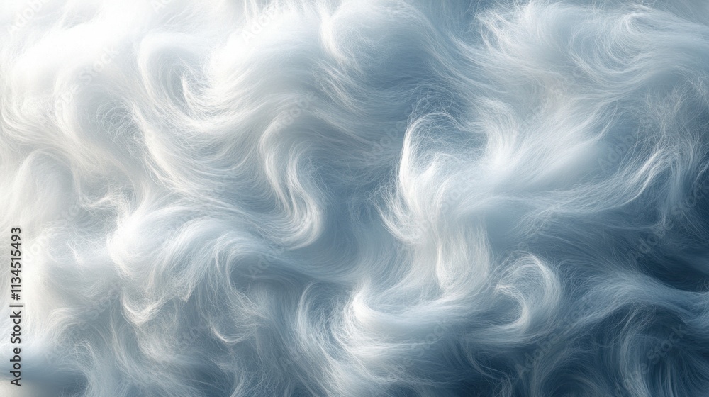 Poster swirling clouds dance across the sky at twilight, creating a mesmerizing display of soft, fluffy for