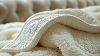 Soft textures invite comfort and warmth in cozy home setting with fluffy blanket draped elegantly over plush furniture