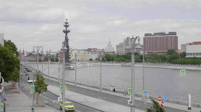Monument to emperor Peter the Great, Moscow, Russia.