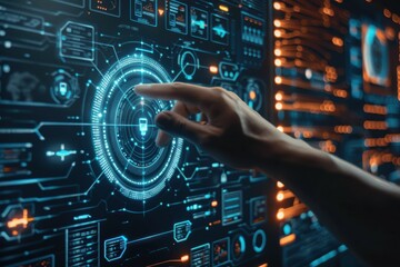 Technological Interface With User Interaction in Modern Digital Environment at Night