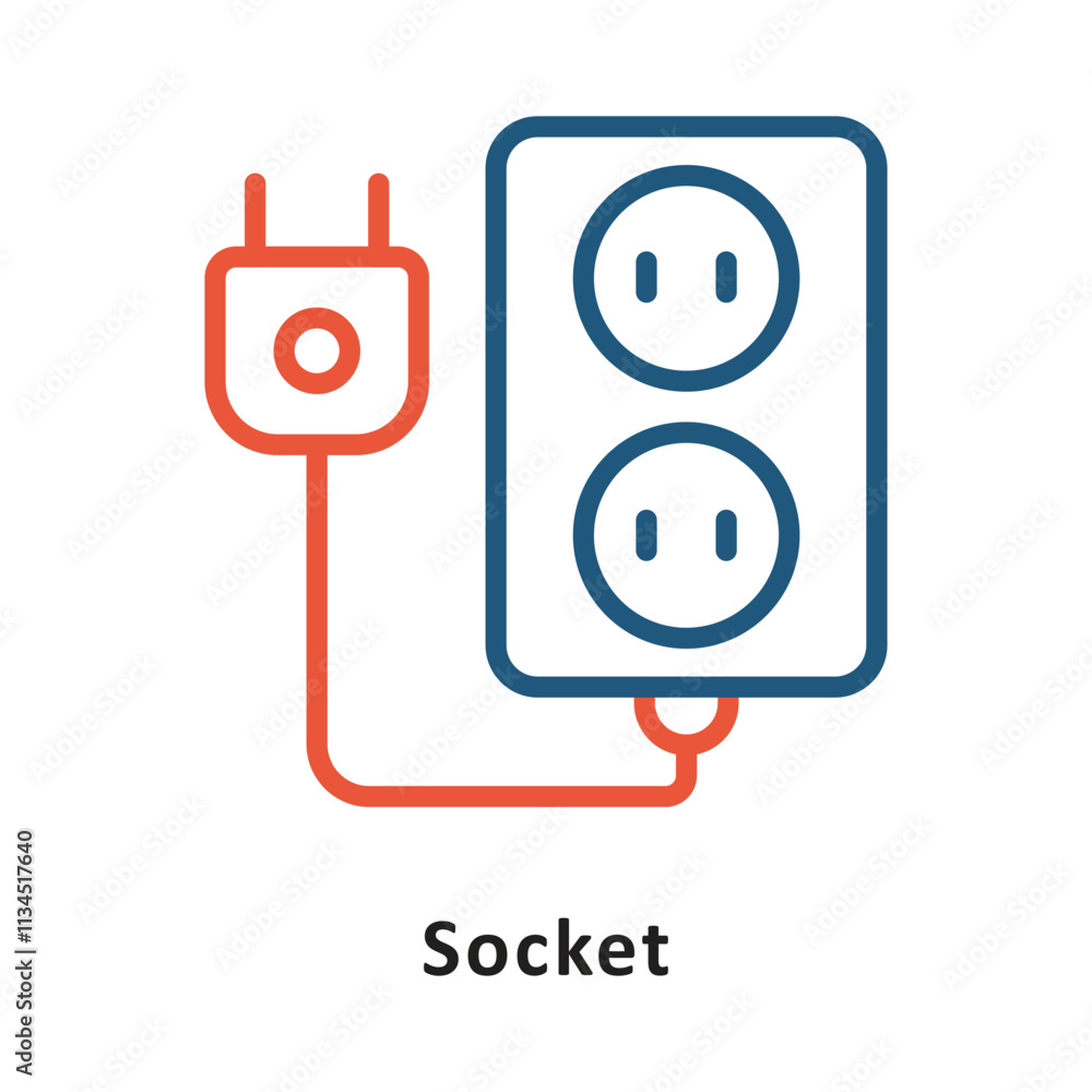 Poster socket vector two color icon. eps 10 file