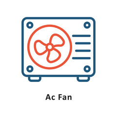 Ac Fan Vector two Color Icon. Eps 10 File