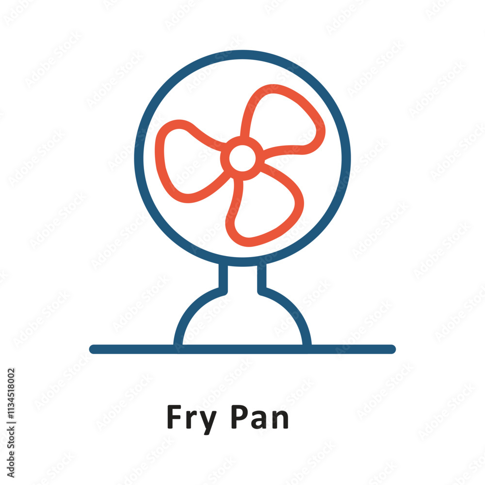 Poster fry pan vector two color icon. eps 10 file