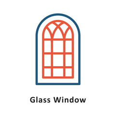 Glass Window Vector two Color Icon. Eps 10 File