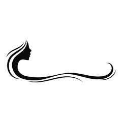 Girl with curls of hair beautiful silhouette