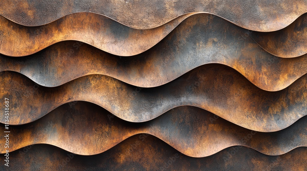 Poster textured waves of rust and metal create a stunning backdrop for artistic expression and modern decor