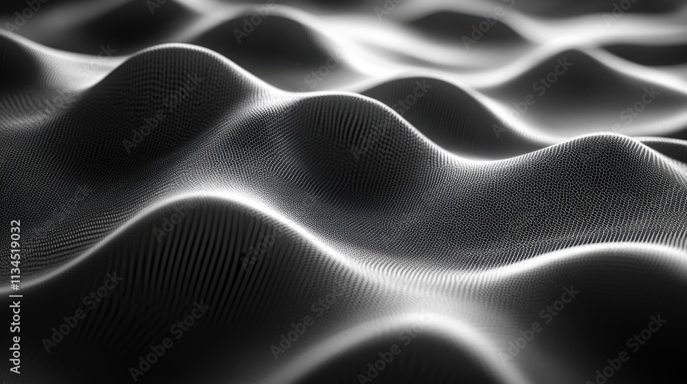 Poster elegant undulations of light and shadow dance across textured surfaces creating a mesmerizing monoch