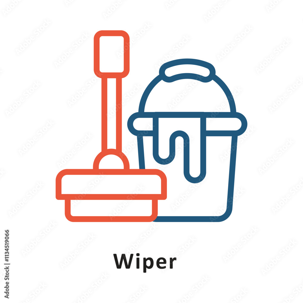 Poster wiper vector two color icon. eps 10 file