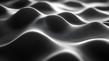 Naklejka premium Elegant undulations of light and shadow dance across textured surfaces creating a mesmerizing monochrome landscape filled with depth and intrigue