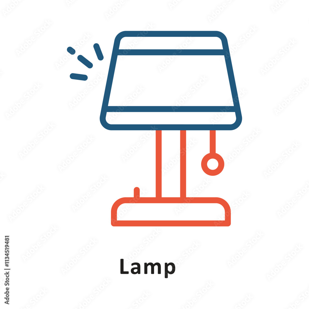 Aufkleber lamp vector two color icon. eps 10 file